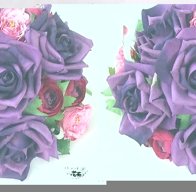 ob223 紫のバラのプチブーケ